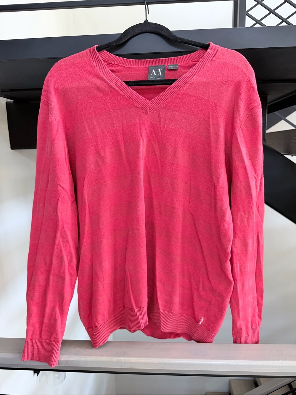 A/X Armani Exchange red V-Neck Pullover Sweater size XL
